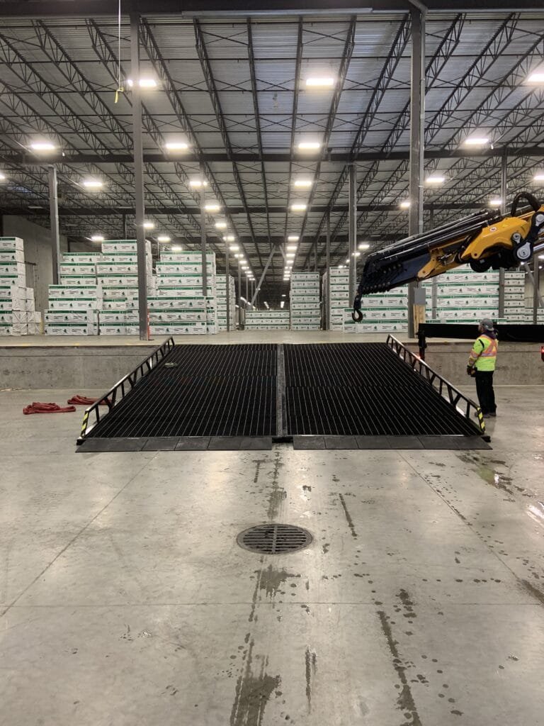 custom ground to dock loading yard ramps