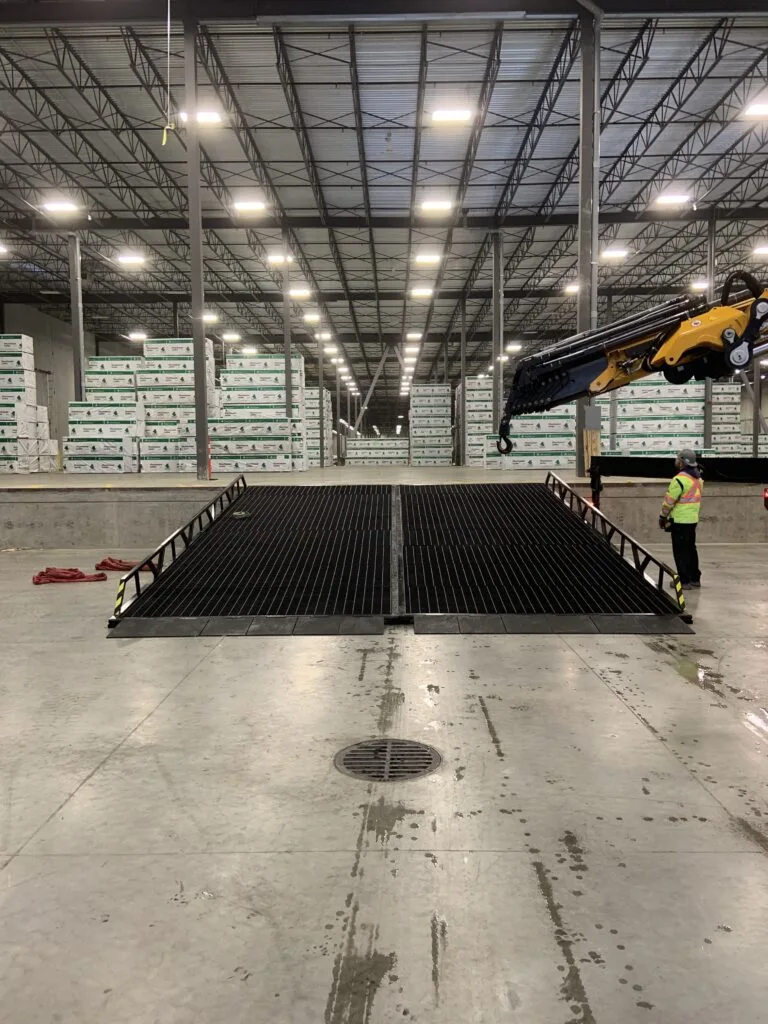 custom ground to dock loading yard ramps