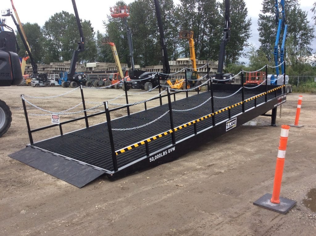 Equipment Loading Ramp with Guard Rails